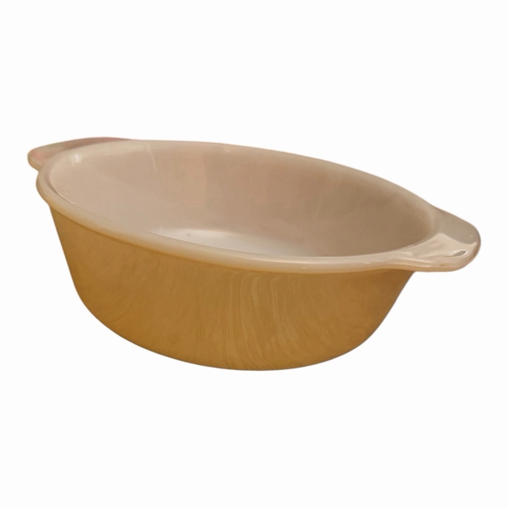 Vintage Fire King 447 USA Anchor Hocking Peach Luster Oven Ware Bowl  1.5 Quart
